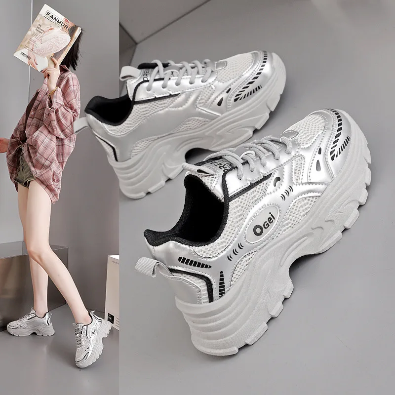 

Ladies Vulcanized Shoes Fashionable New Style Casual and Comfortable Thick Soled Travel Dad Casual Sports Shoes