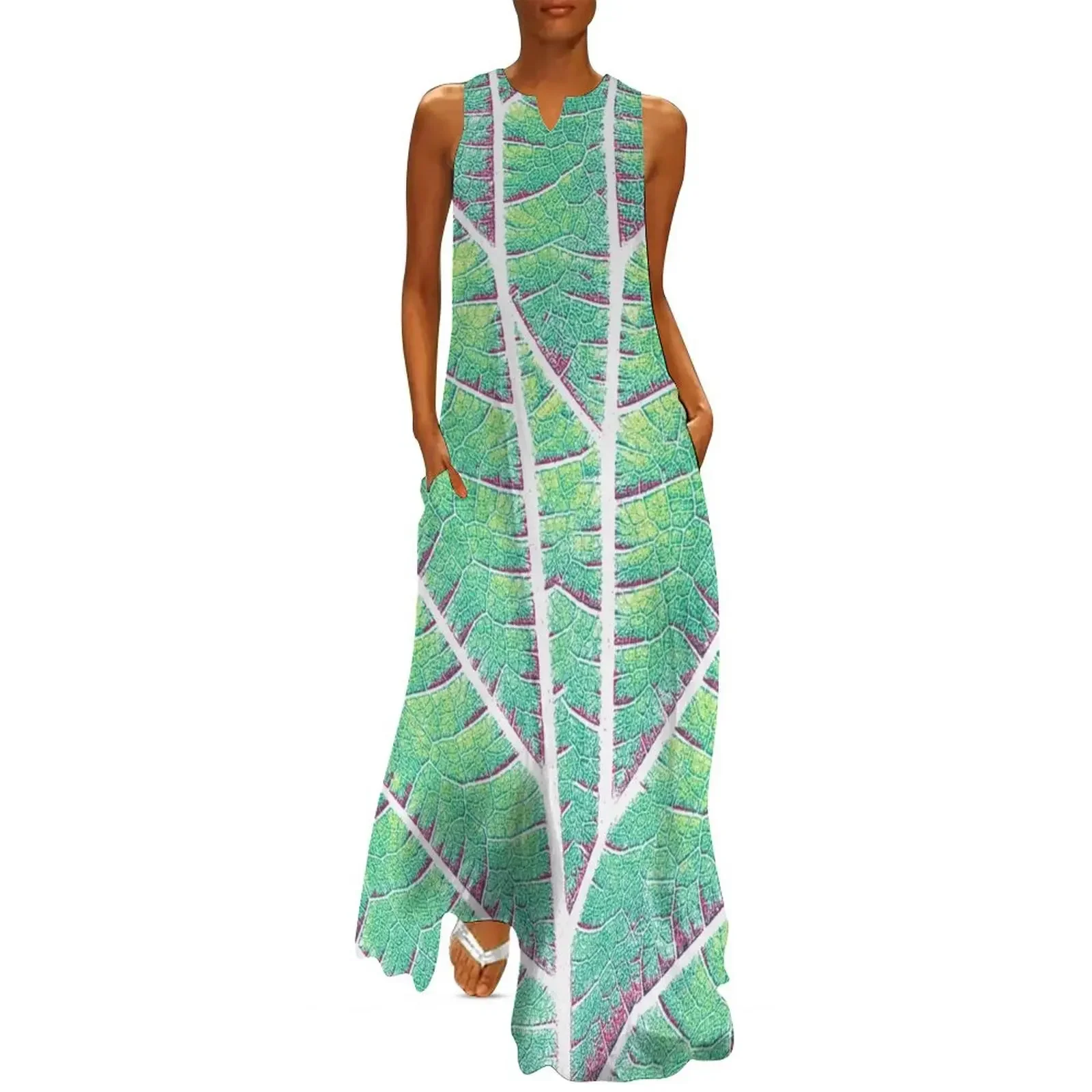 

Leaf Detail Long Dress Cocktail of dresses women clothing 2025 new arrivals dresses korean style Summer dresses for women Dress