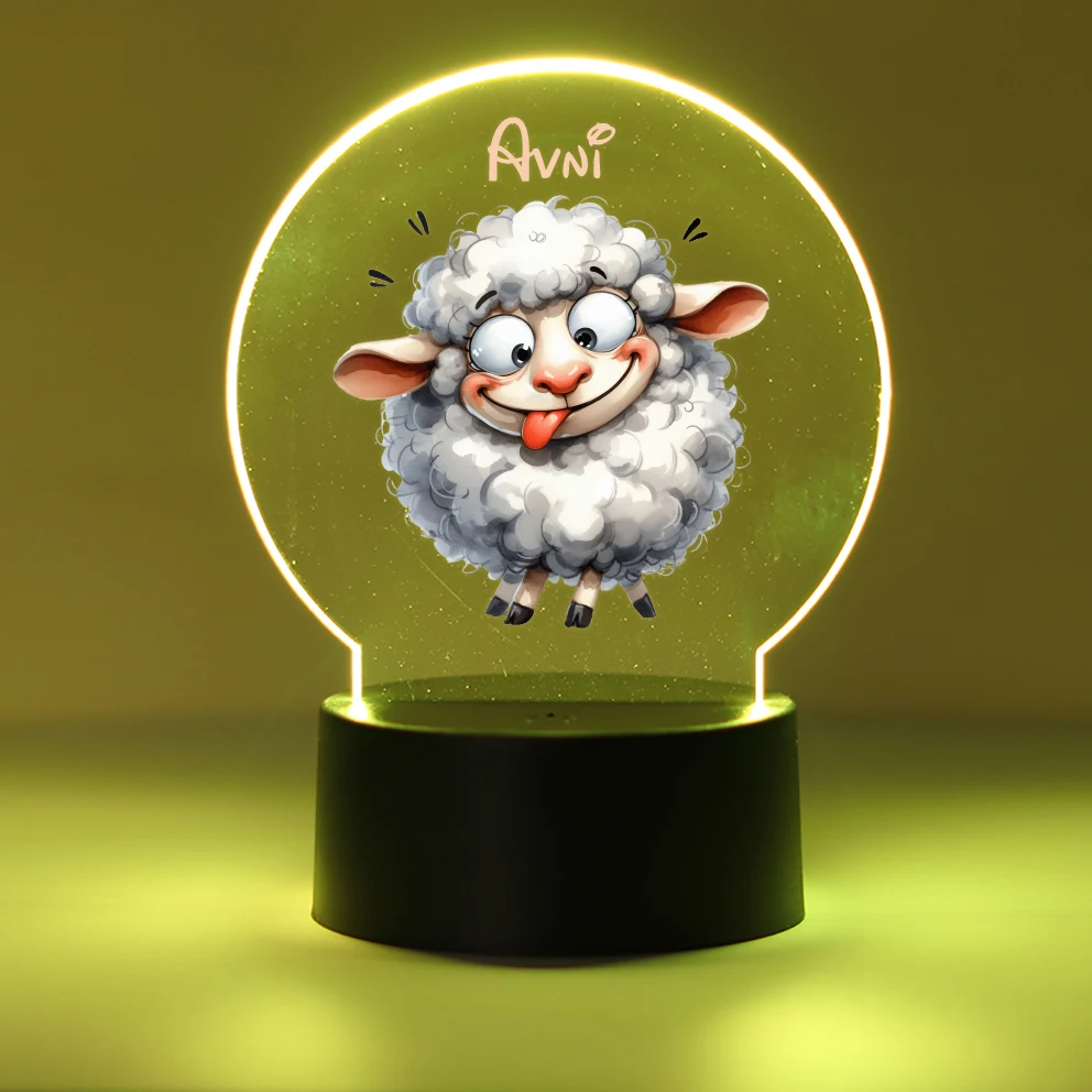 

Personalized Custom Sheep Modern 3D Led Optical Illusion Table Lamp Gift For Kids Usb Atmosphere Desk Lamp