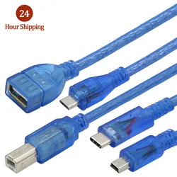 30cm USB Cable For Uno r3 For Nano/MEGA 2560/Leonardo/Pro micro/DUE Blue  Quality A type USB/Mini USB/Micro USB 0.3m for Arduino