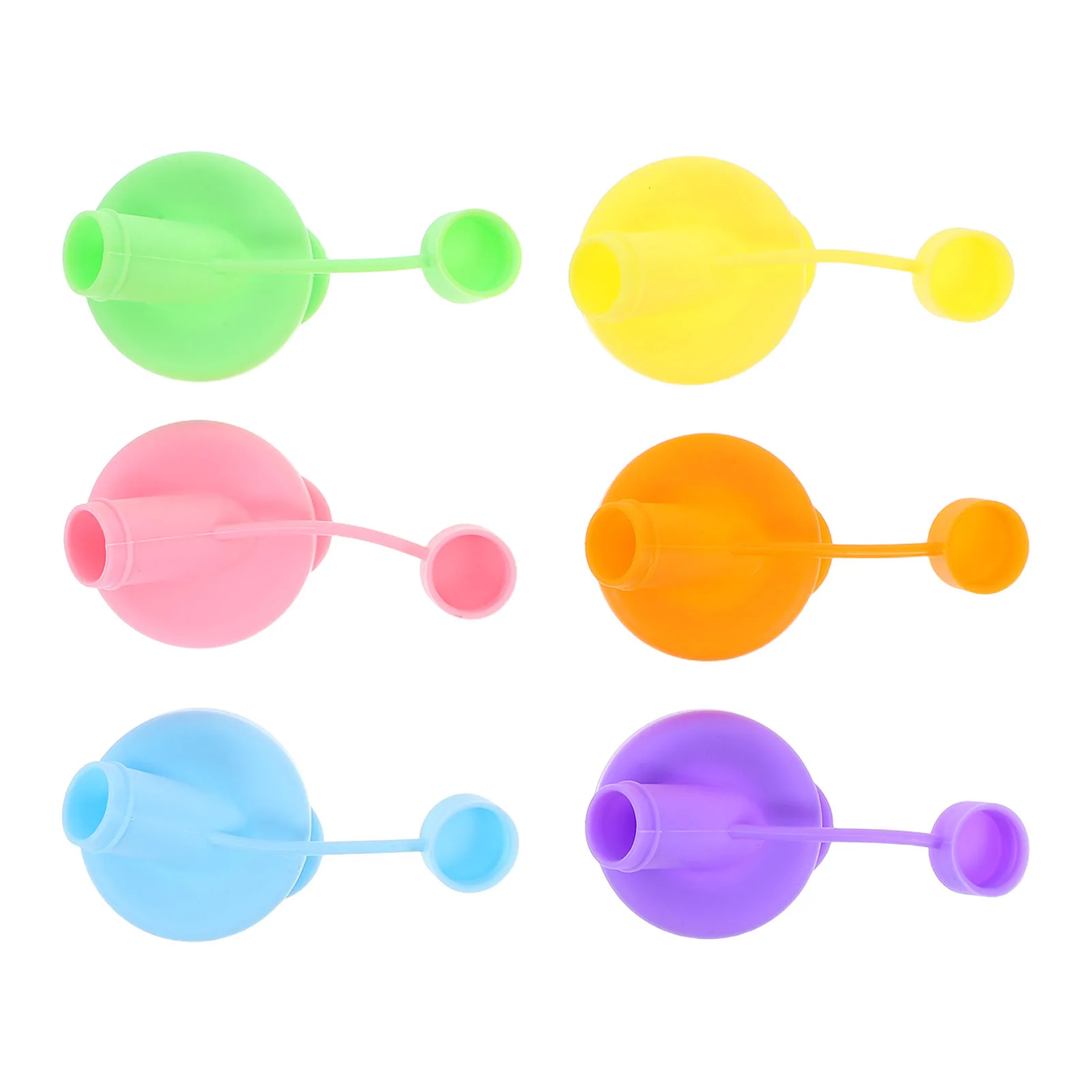 

6Pcs Silicone Fresh-Keeping Lids Set for Glass Milk Bottles Reusable Leakproof Caps Spill Proof Seal Covers for Beverages Dairy