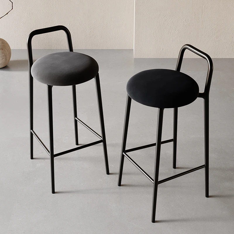 High Living Room Barstools Metal Outdoor Designer Restaurant Acrylic Pink Bar Chairs Black Design Cadeira Garden Furniture Sets