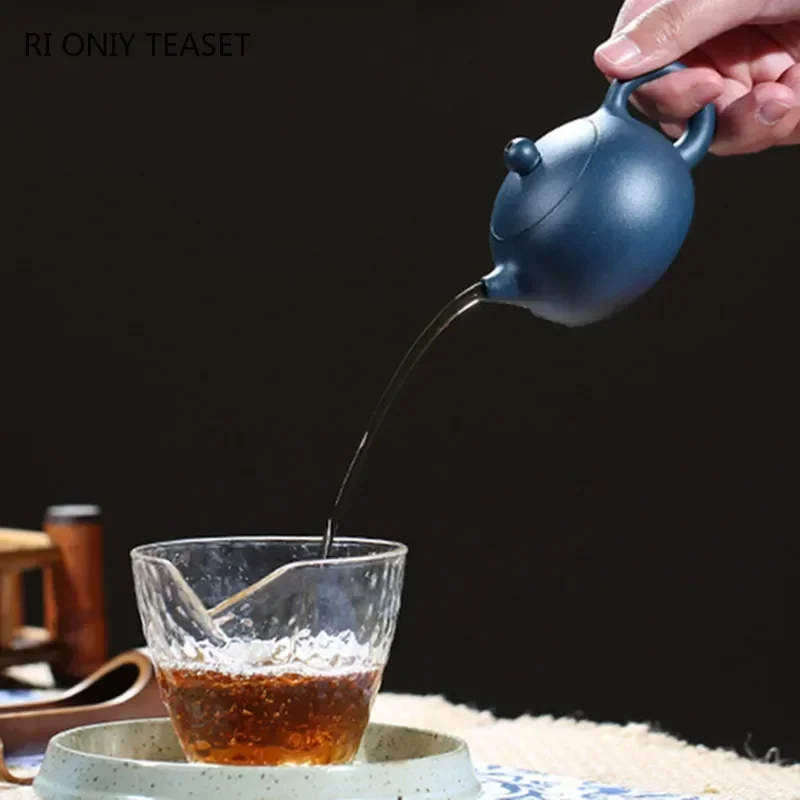 100ml Yixing Small Capacity Purple Clay Teapot Kettle Handmade Ball Hole Filter Xishi Tea Pot Chinese Raw Ore Zisha Tea Set