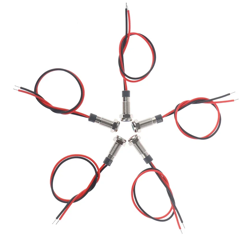 1개 금속 LED 블랙 경고등 방수 IP67 신호등 와이어 3v 5v 6v 12v 24v 220v 빨강 파랑 노랑 초록