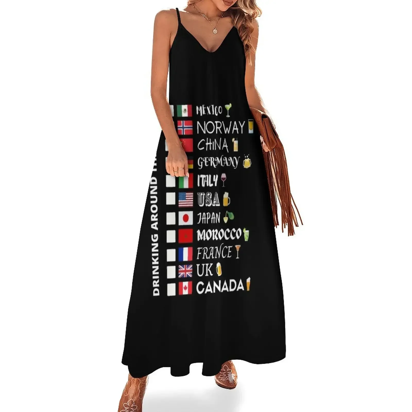 

WDW Drinking Around the World Checklist Sleeveless Dress Party dresses dress women elegant luxury women dress