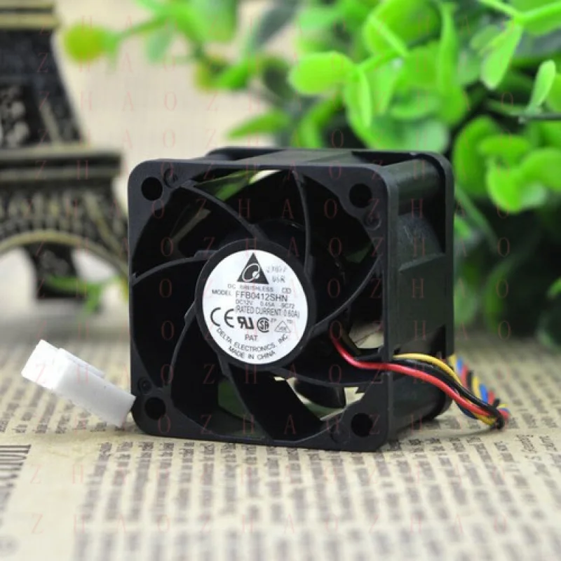 L+ for Delta FFB0412SHN DC 12V 0.60A 40x28mm PWM Server Inverter Case Axial Cooling Fan