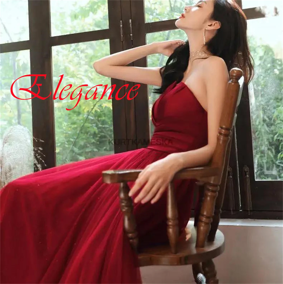 Personalizado clássico borgonha tule vestido de noite gracioso sem alças sem mangas rendas até voltar trem varredura vestidos de ocasião especial