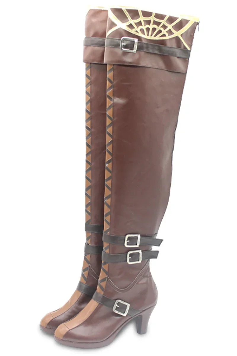 Zapatos de Cosplay VILL V, juego Honkai Impact 3, accesorios de Cosplay, zapatos de cuero PU, botas de Carnaval de Halloween hechas a medida