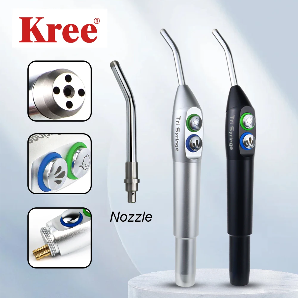 

1PSC Black/SIiver Dental New Triple Syringe Handpiece Air Water Spray Triple For Air Triple Syringe cleaning Dentistry Material