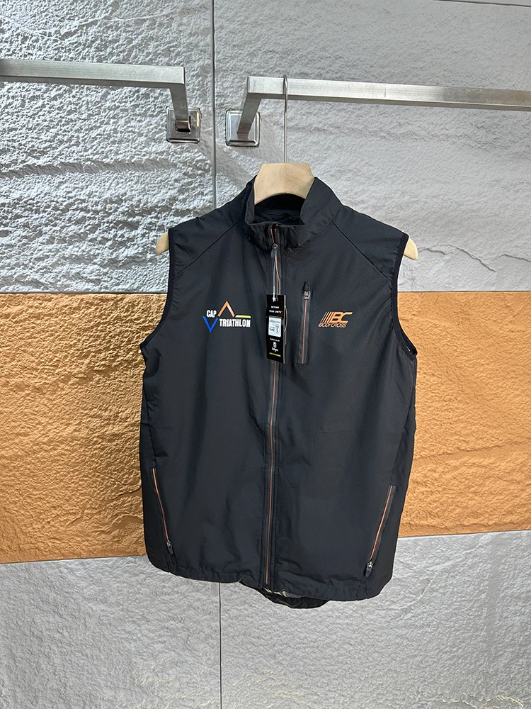 

Мужской уличный водонепроницаемый флисовый жилет с воротником-стойкой, многокарманный, повседневный, всесезонный, деловой, из полиэстера