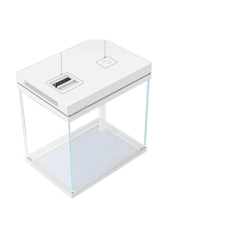 

Water change small goldfish tank lazy household glass circulation living room aquarium desktop ultra-white fish tank self-free