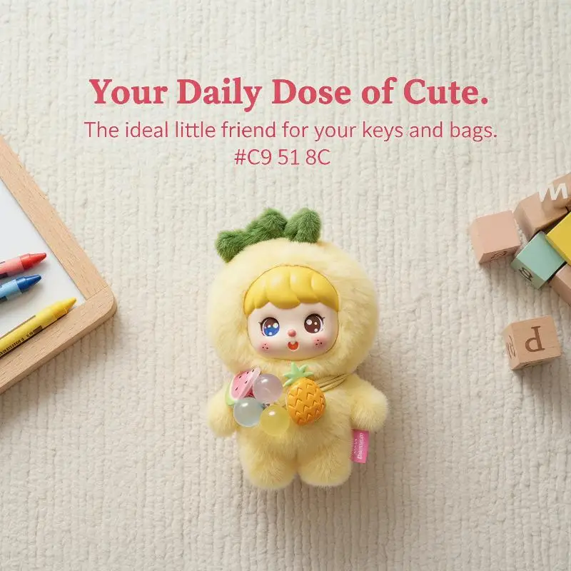 Cute Fruit Plush Doll Keychain 10cm Soft Fluffy Vinyl Toy Pendant for School Bag Home Kids Gift view 3