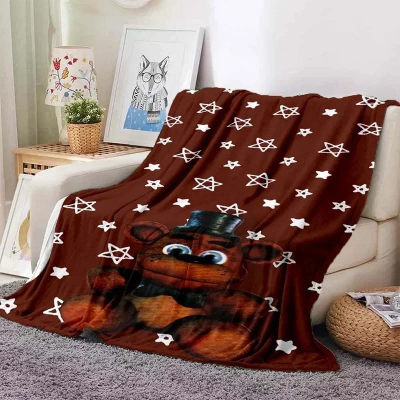 Freddy Movie Blanket Horror Game FNAF Throw BlanketCartoon Sand Blanket Children's Bedroom Living RoomDecorative BlanketFan Gift