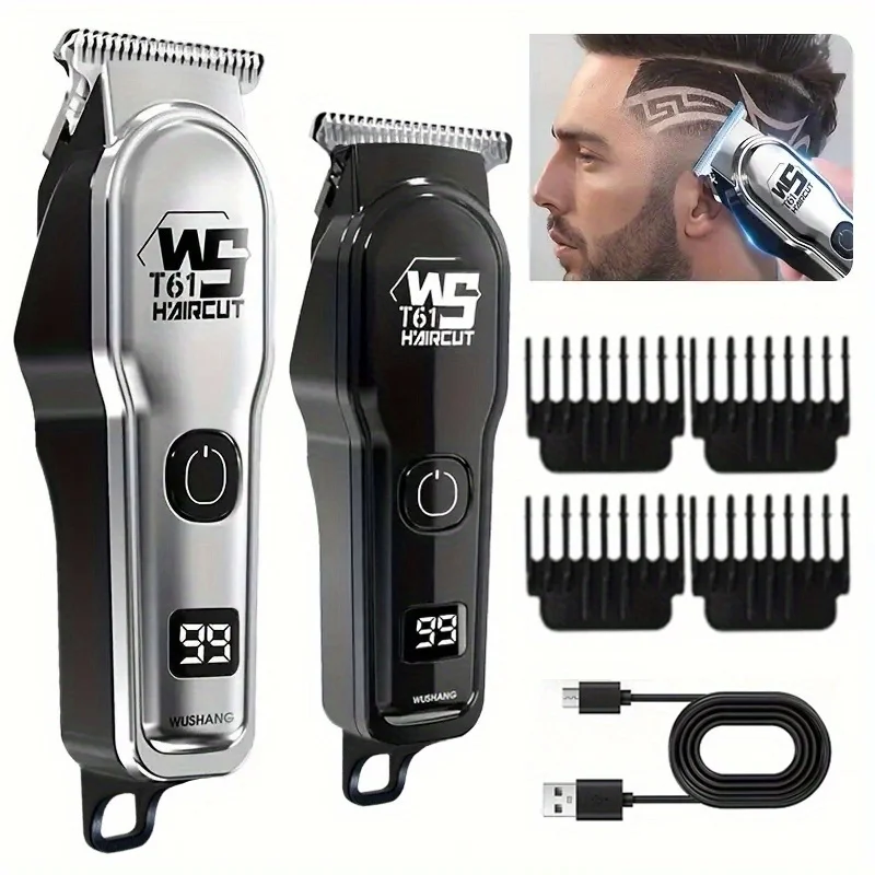 

Триммер для бороды для мужчин. Профессиональная машинка для стрижки волос с ЖК-дисплеем, USB-перезаряжаемый триммер для волос, прочный и удобный для переноски.