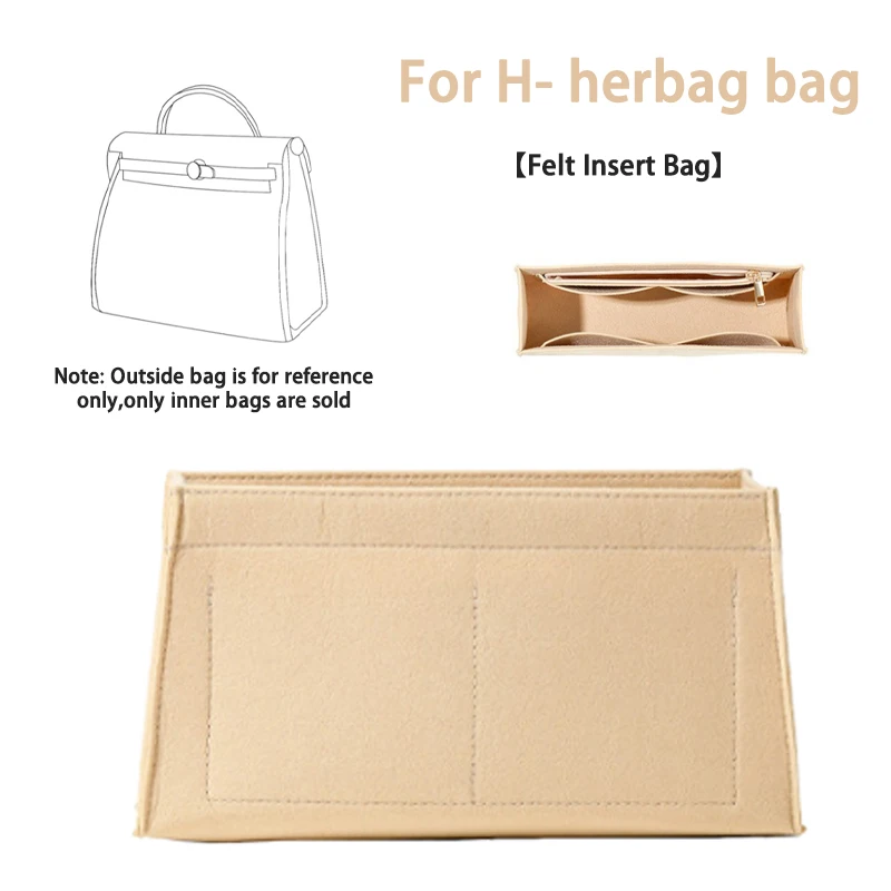EverToner For H-Herbag Bag Inner Pad Organizer Storage Accessory Bag Support Felt Insert Bag Support Shaper Accessories