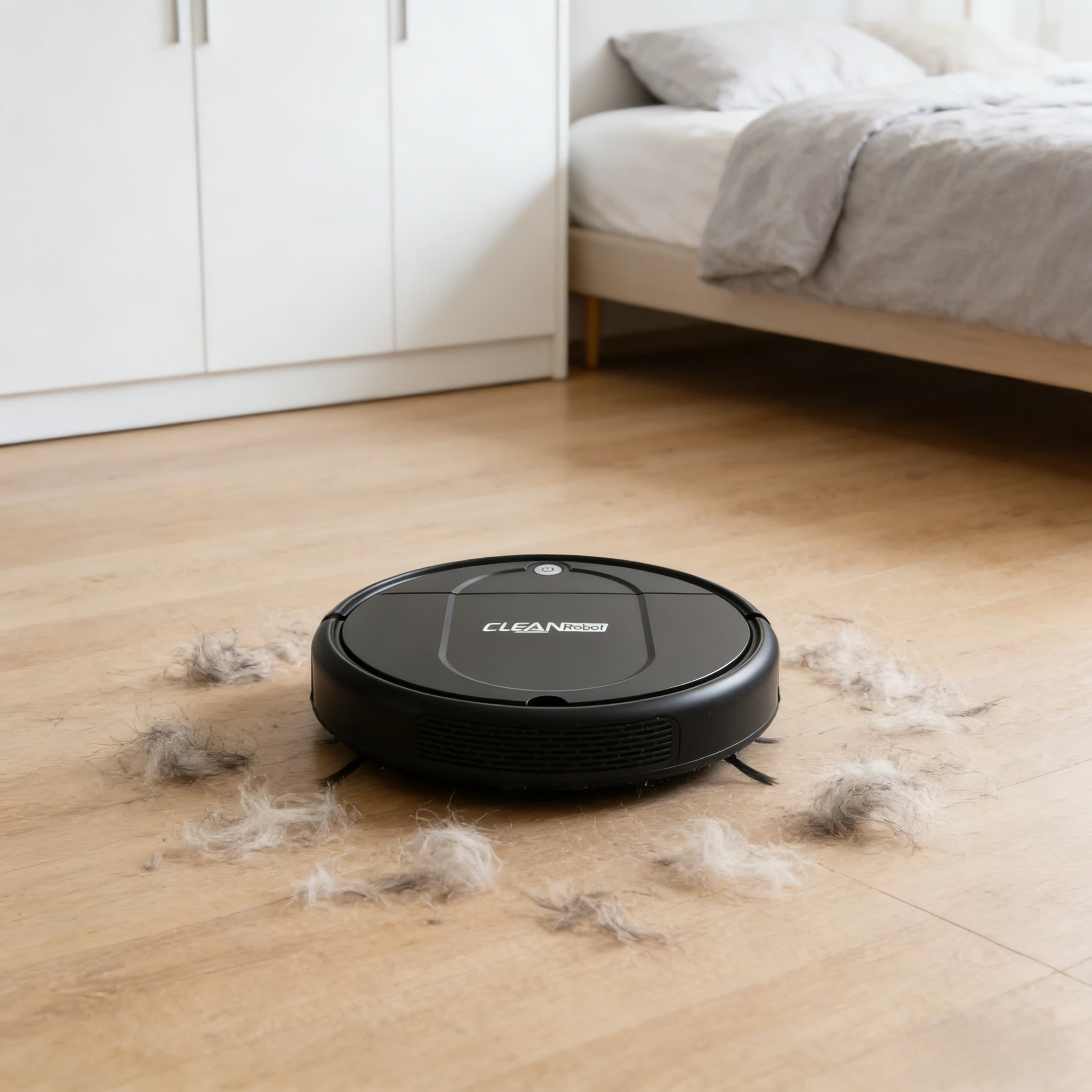 

Черный автоматический робот-пылесос, беспроводной перезаряжаемый пылесос с боковыми щетками и насадкой для мытья полов, умный робот для уборки пола