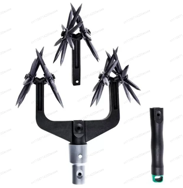 Hand Rotary Cultivator Tool Garden Tiller Weeder And Crumbler with Weeding Knife for Soil Mixing Or Reseeding Grass