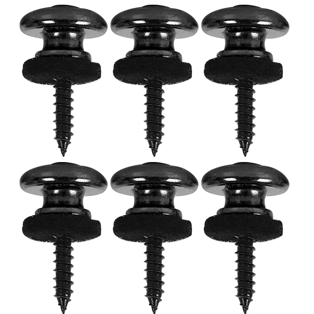 

6pcs Guitar Strap Locks Metal Buttons Nails Durable Anti-falling Electric Bass Guitar Accessories Practical Gifts