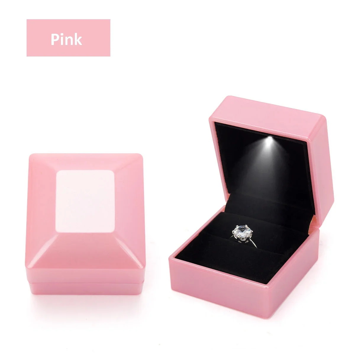 LED Wedding Ring Jewelry Box for Engagement Display Gift