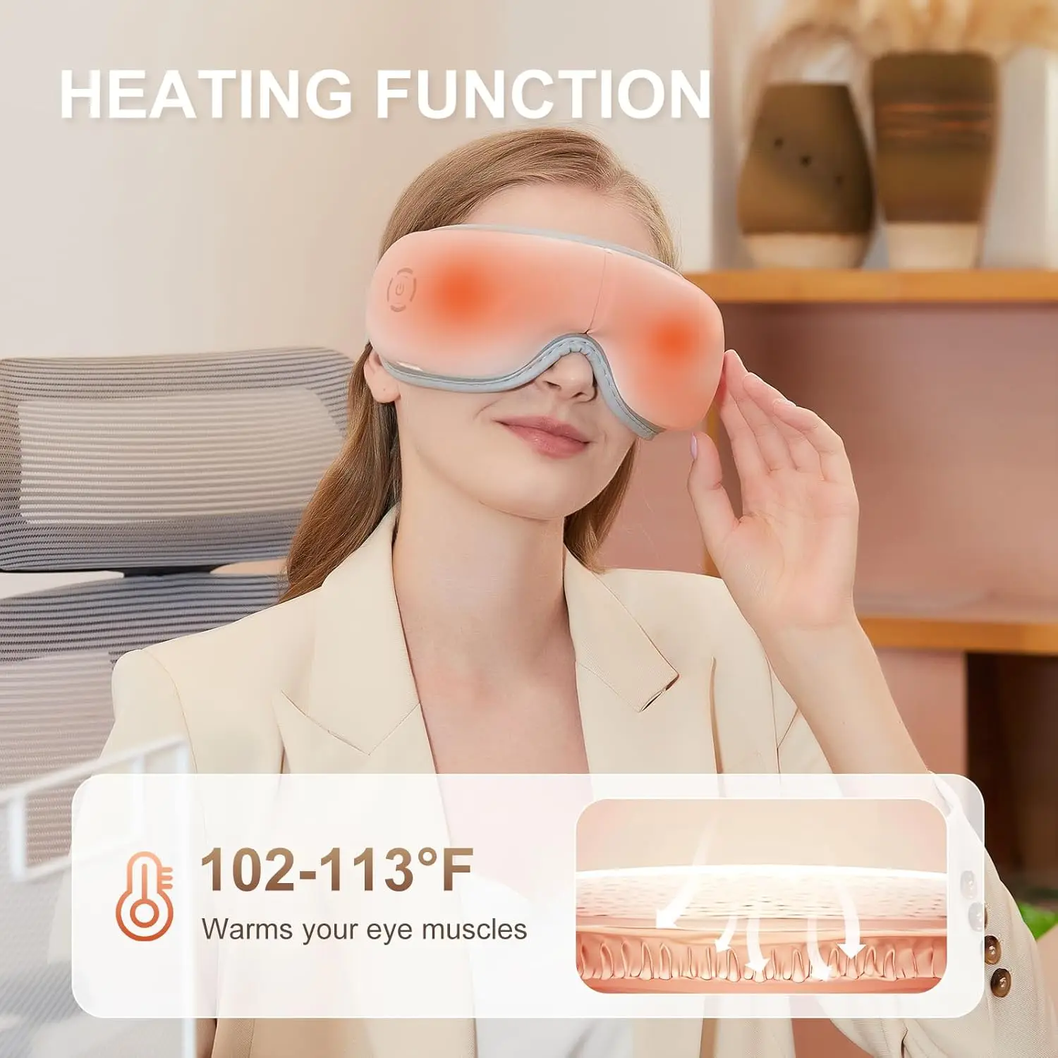 Smart Eye Massager Vibration Hot Compress Eye Care Instrument with Bluetooth Music Eye Massage Glasses for Eye Relax Fatigue