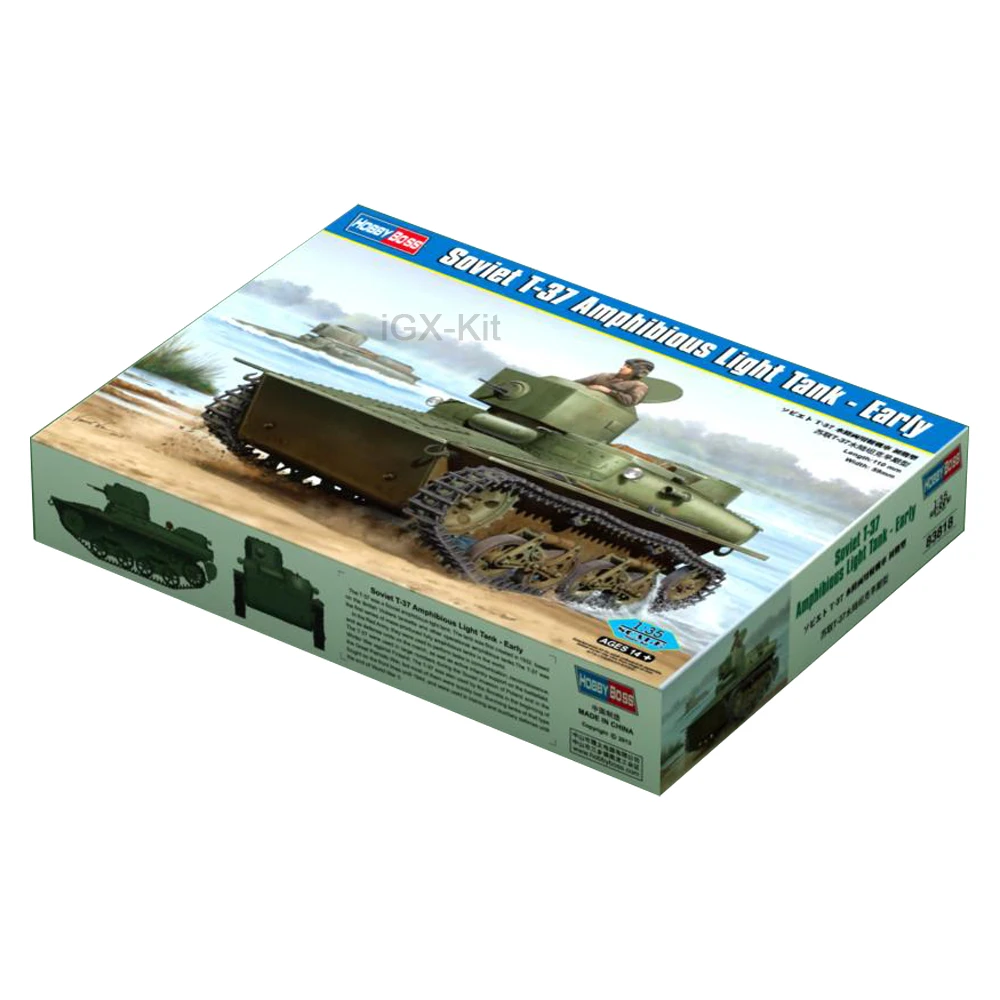 

Hobbyboss 83818, масштаб 1/35, советский T37 T-37, световой танк-амфибия, ранний автомобиль, хобби, ремесленная игрушка, пластиковая модель, комплект для сборки