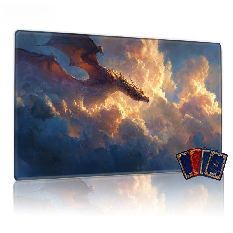 The stunning deep red dragon, with bat wings, specially designed for trading card games, is ideal gift for card game enthusiasts