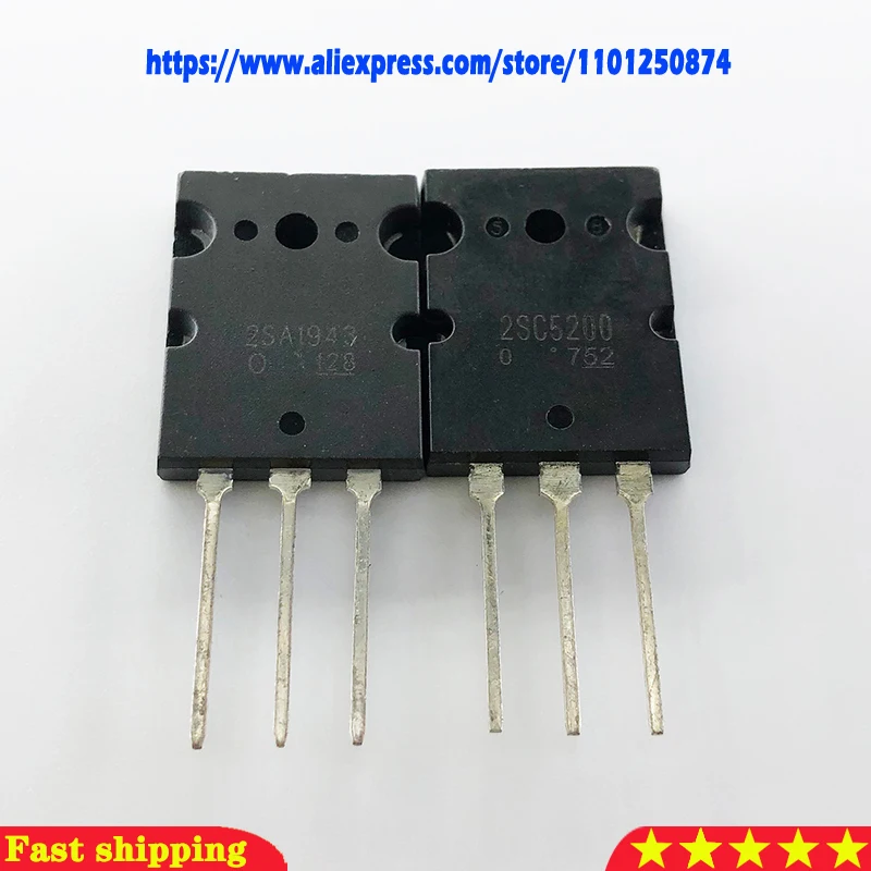 5pair {2SA1943 2SC5200}{2SB1470 2SD2222}{2SA1302 2SC3281}{2SA1301 2SC3280} TO-3P A1943 C5200 B1470 D2222 A1302 C3281 A1301 C3280 view 2