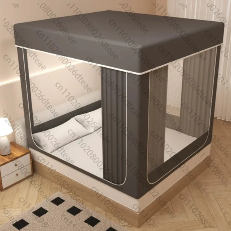 Bed Canopy & Mosquito Net: Fully Blackout, Enclosed Bedroom Curtain for Student Beds, All-in-One Home Use