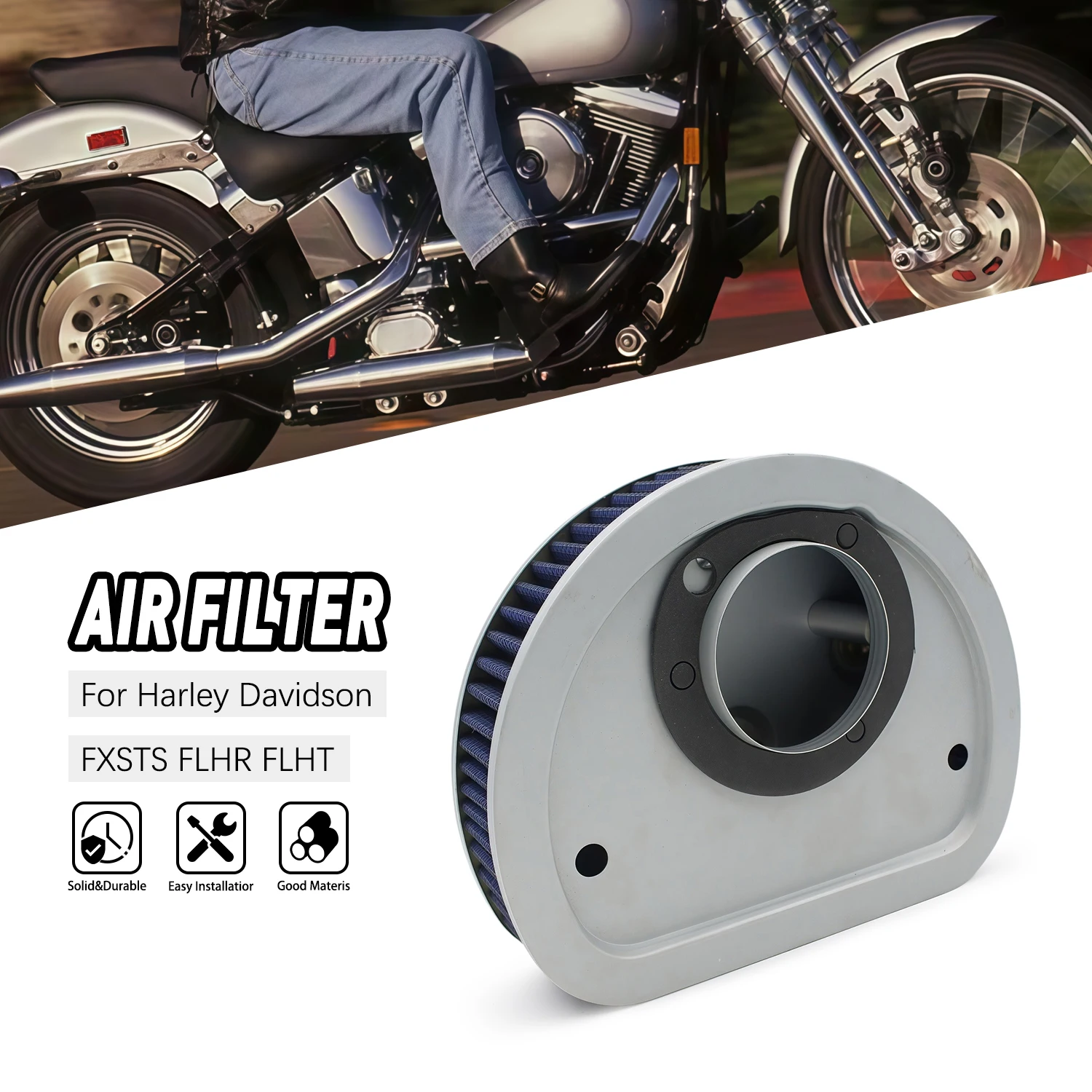 For Harley Dyna Convertible Electra Glide Classic FLHTC Softail Road Wide FXDWG HD1396 Air Filter Element Motorcycle Accessories