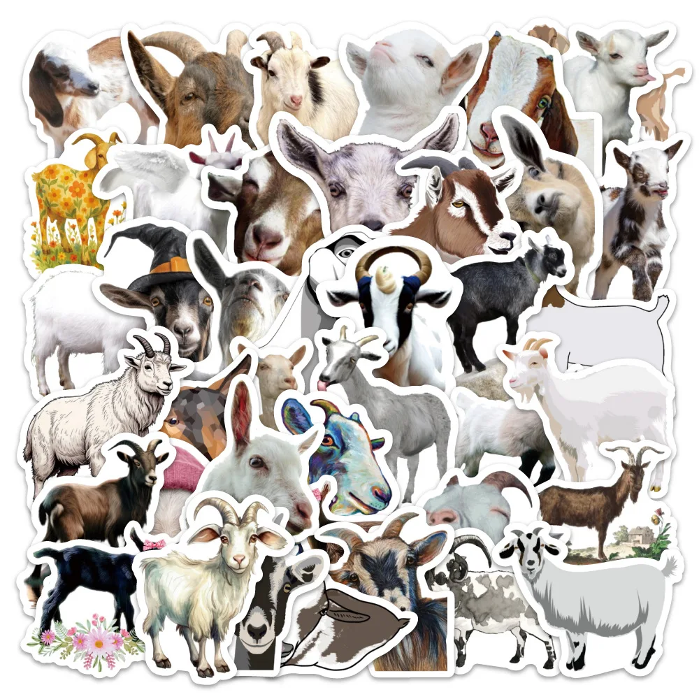 

10/50PCS Goat Stickers Animal Cartoon Graffiti Decoration Refrigerator Skateboard Guitar Waterproof Stickers Kids Toy