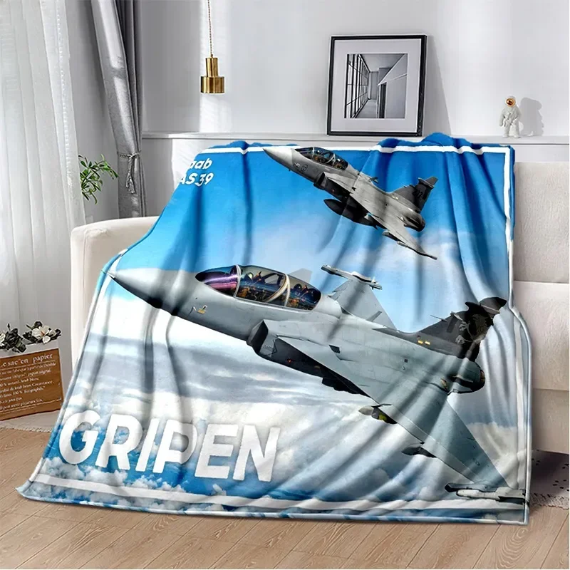 Air Force JetFighter Spitfire Aircraft Printed Blanket Bedroom Livingroom Bed Warm Soft Comfortable Air Conditioner OfficeThrow