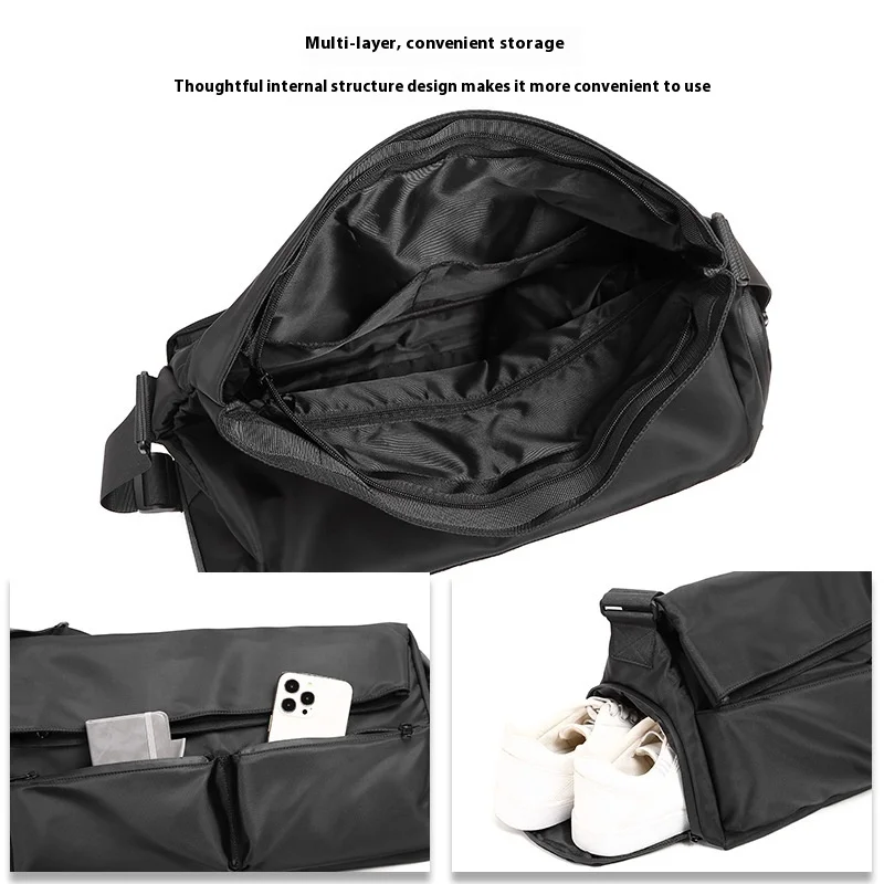 Men's Multi-Function Crossbody Duffle Bag - Sport & Business Travel Pack with Detachable Shoulder Strap
