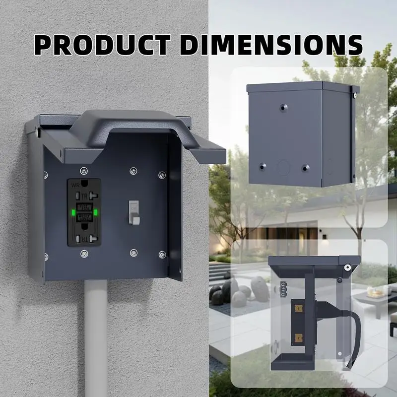 Stainless Steel 20A RV Distribution Box Temporary Outlet Panel RV Socket Waterproof Breaker Box Camping Car Accessory