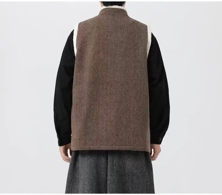 Thicken Velvet New Chinese Style Vest Coat Upgraded Autumn Winter Sleeveless Button Tops Vintage Mandarin Vest Jacket Tang Suits