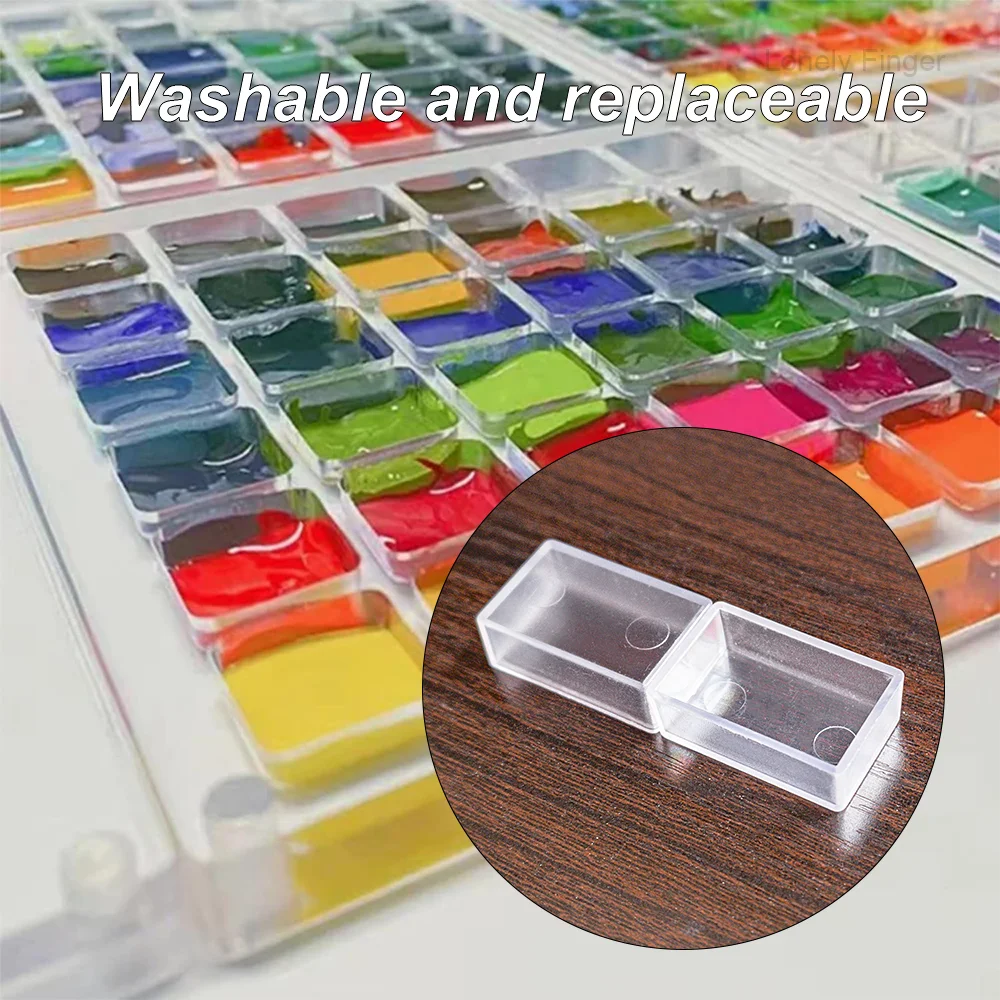 24 قطعة من المقالي المائية الفارغة، لوحة ألوان مائية فارغة، أصباغ رسم زيوت، ملحقات رسم فنية #6