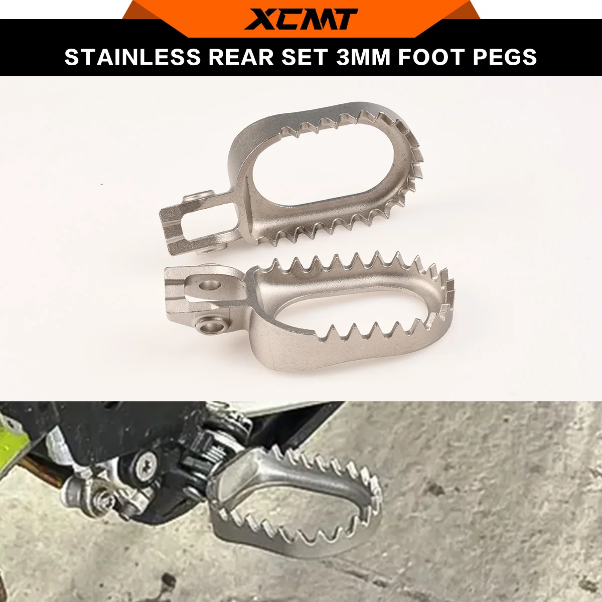For KTM 125-500 EXC EXCF XCW XC XCF SX SXF 2017-2026 Motorcycle Lowered 5mm Rear Set Stainless Steel Foot Pegs Foot Rests Pedals