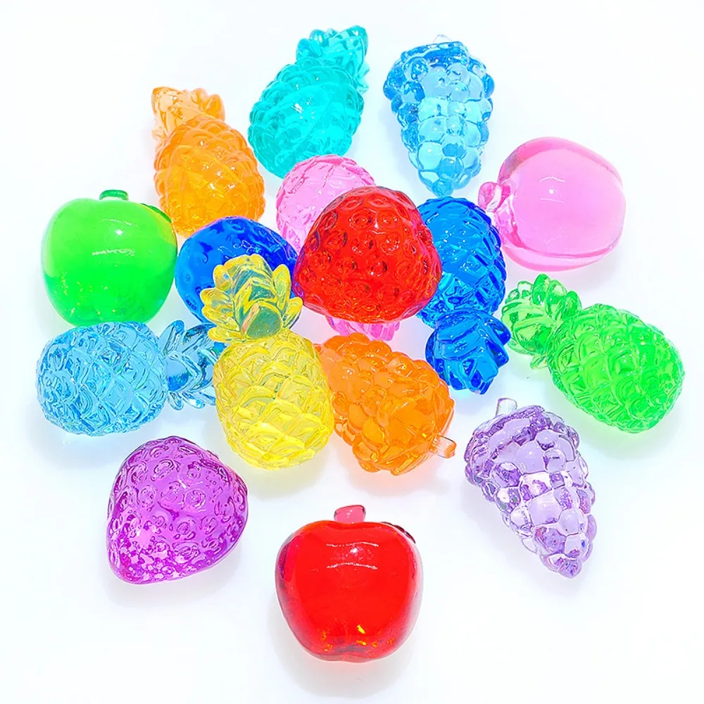 5pcs Acrylic Crystal Fruit Grape Apple Pineapple Strawberry Shape Kids Colorful Toys Ornament Accessories