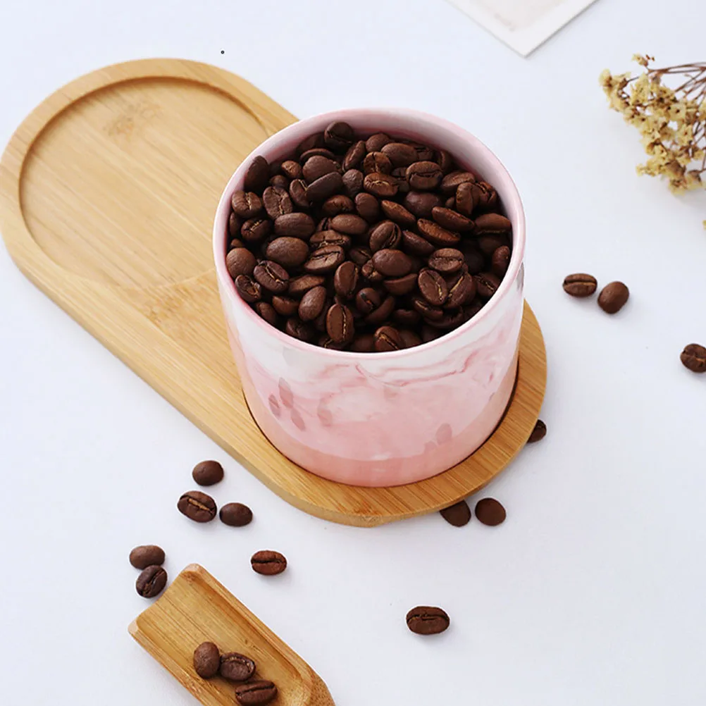 

Ceramic Storage Canister Marble Design Multi-Function Tea Jar Portable Compact Sturdy Reusable Home Organization Accessory
