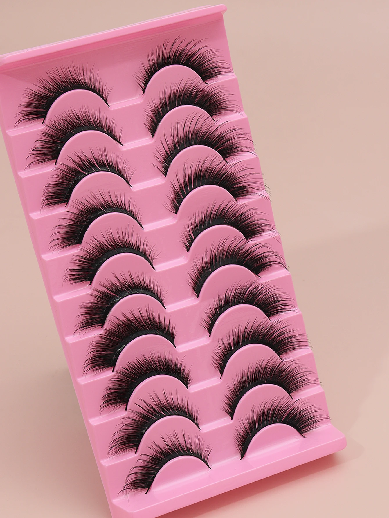 10 أزواج من الرموش الصناعية الطبيعية رقيق ناعم مائل رموش صناعية سوداء رقيقة وطويلة رموش صناعية سميكة #4