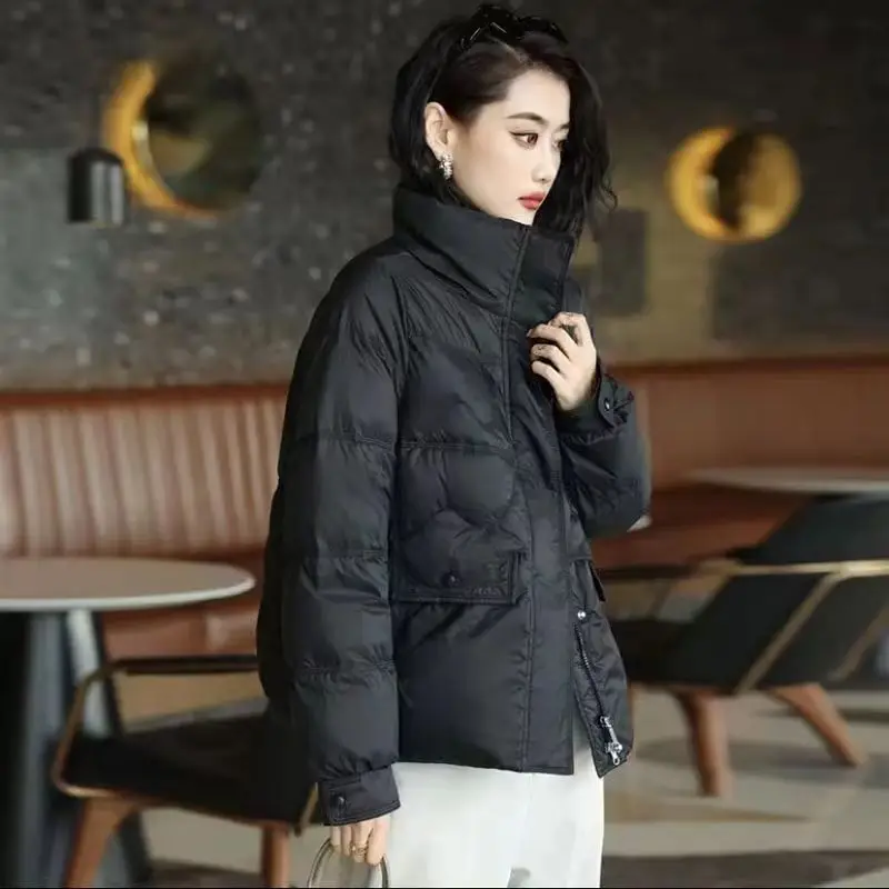 Autumn and Winter 2024 New Small Fragrance Down Cotton-padded Jacket Women's Stand Collar Short Fashion Padded Warm Coat