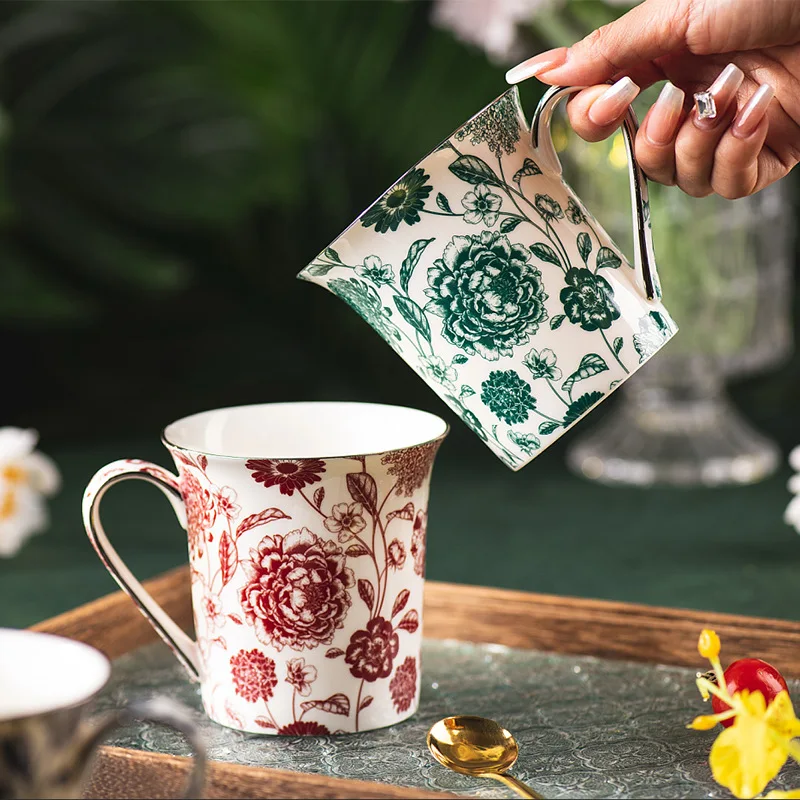 

Роскошная чашка для молока, керамическая чашка для воды, домашняя чашка для завтрака, кружка, элегантная овсяная чашка в сельском стиле, изысканная кофейная чашка для пары