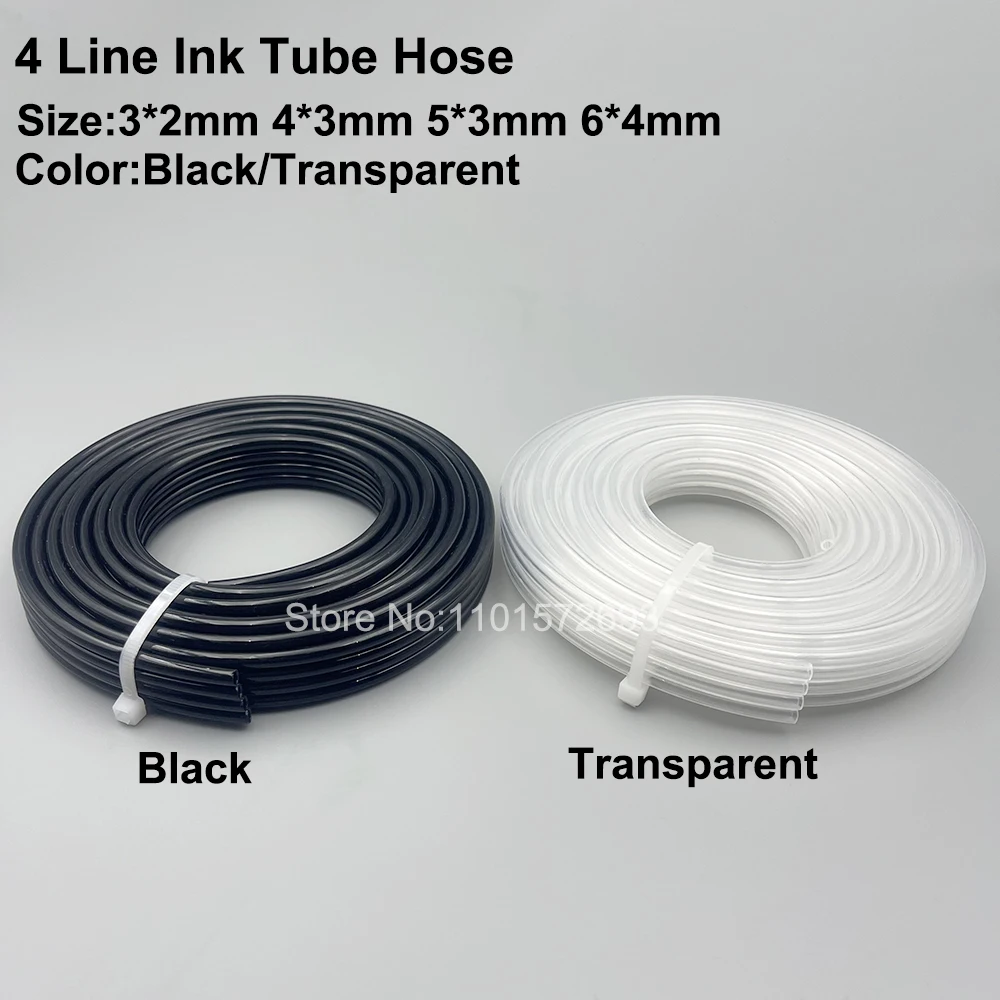 10M 4 Ways Ink Hose Pipe Tube For Epson DX5 DX7 I3200 XP600 TX800 Roland Mimaki Mutoh Bulk Supply System Cartridge 4 Line Tubing