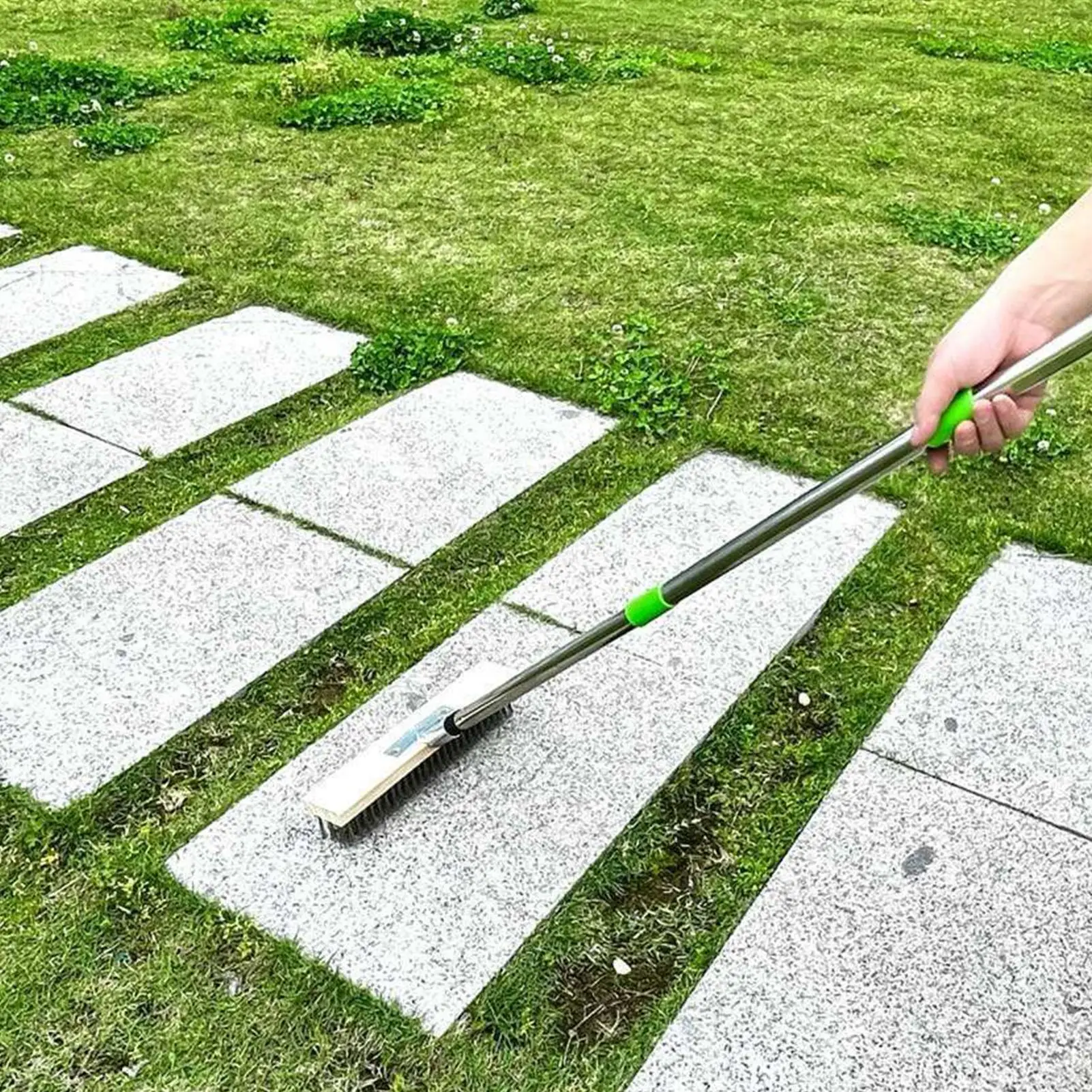 

Wire Cleaning Brush Stainless Steel Detachable Handle Floor Cleaning Brush Outdoor Broom For Concrete Floor Tile Deck Grout