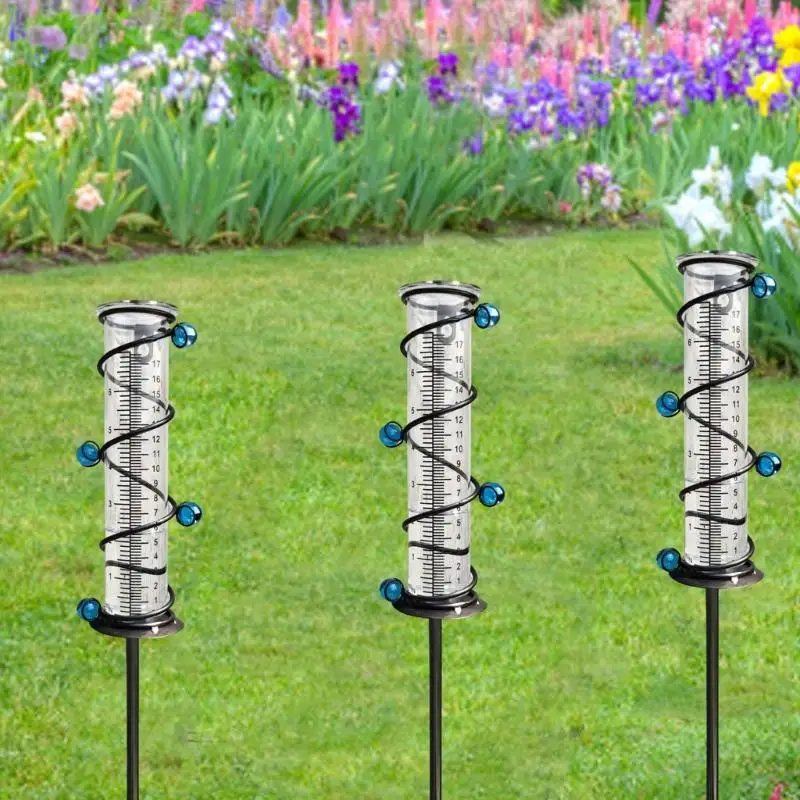 Jauge précipitation murale suspendue, compteur pluie à cadre en fer pour terrasse