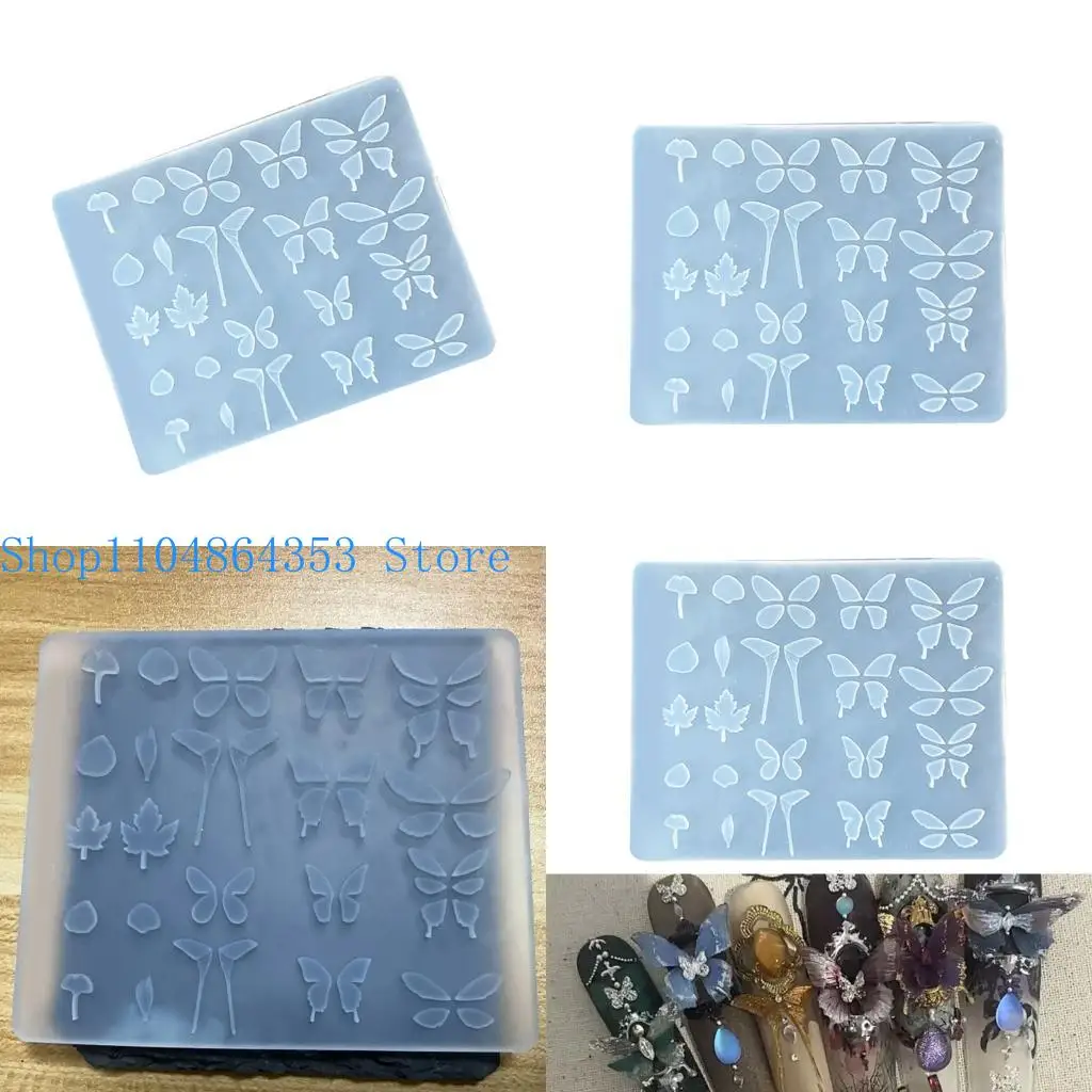 

652F Butterfly Embossed Silicone Mold For Nail Art Accessories DIY Crafting And Jewelry Decoration