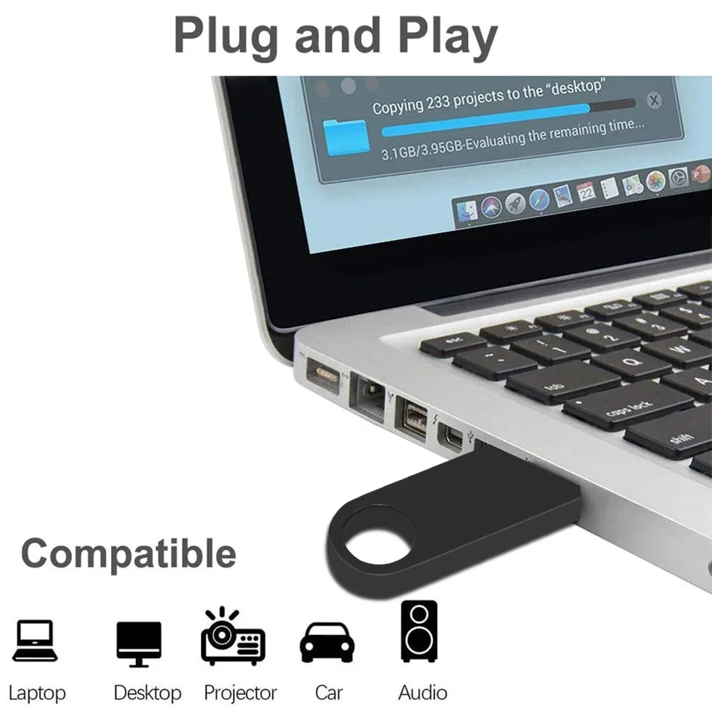 10/50/100 Pz/lotto (Logo Libero) Chiavetta USB in metallo 64 GB 32 GB 2.0 8 GB 4 GB di memoria Flash Chiavetta USB 128 MB 512 MB PenDrive