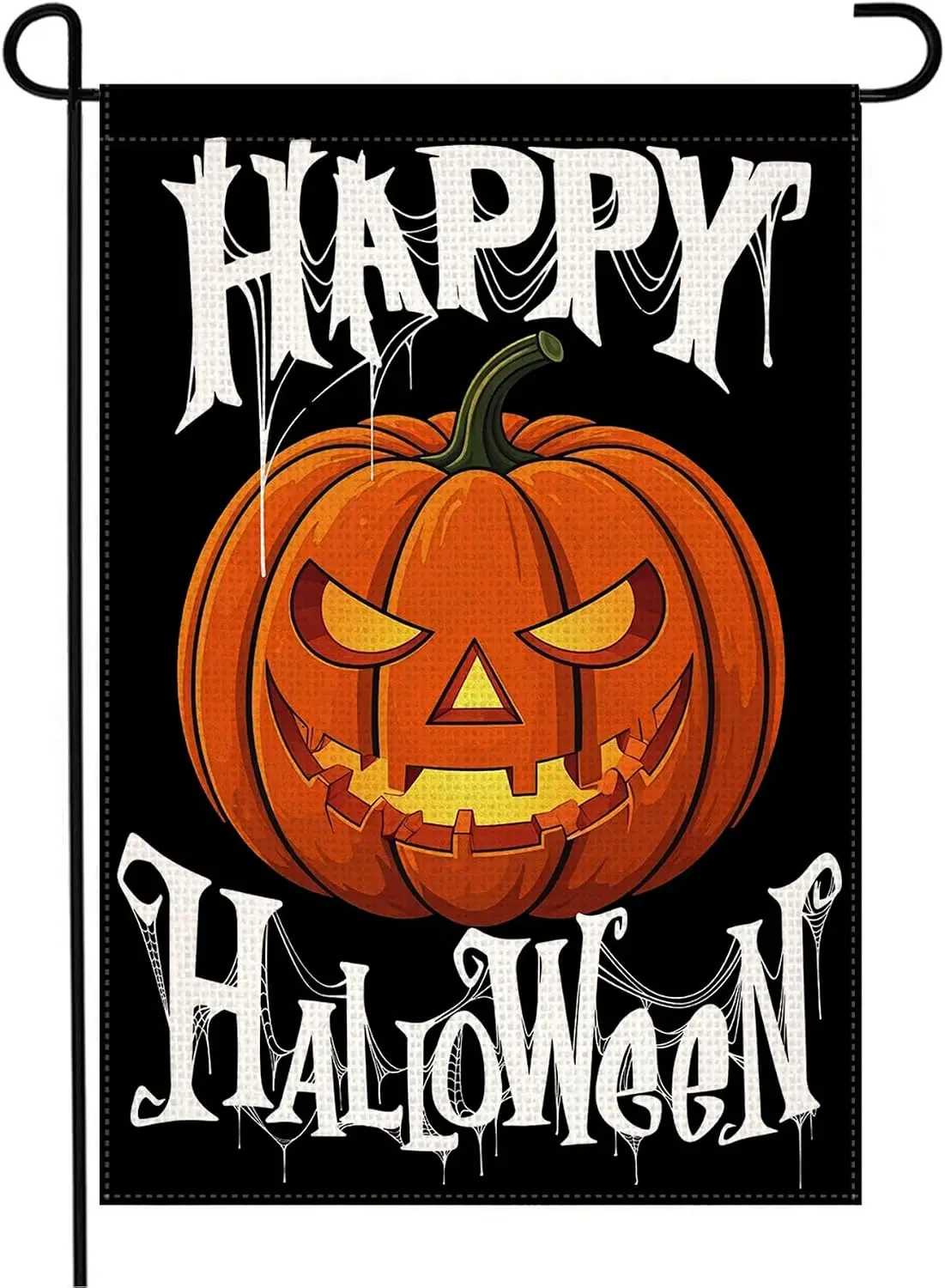 LosFong Happy Halloween Garden Flag 12x18 Inch Double Sided Burlap Scary Halloween Pumpkin Small Yard Flag for Outside Decor llp