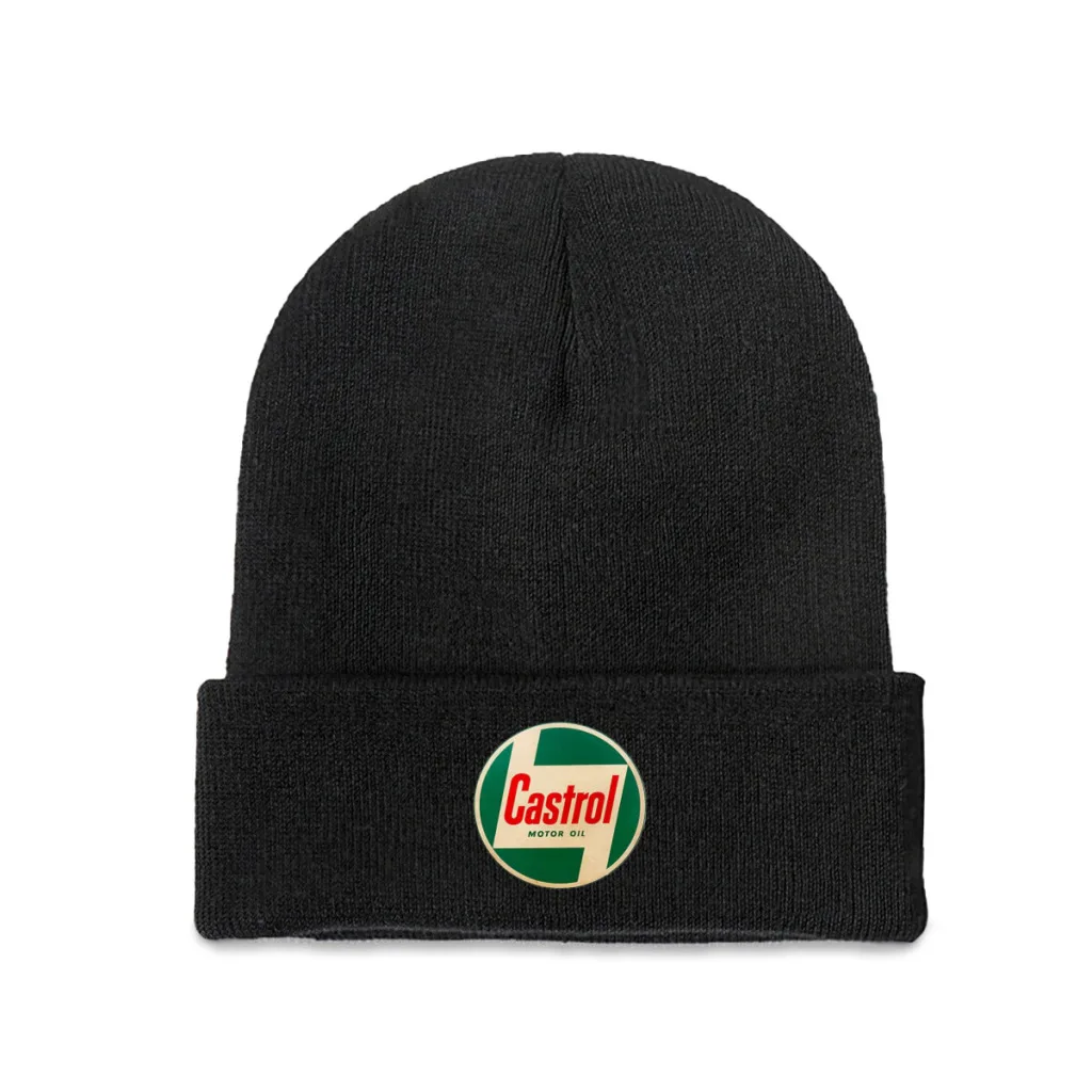 Castrol Logo Beanie Knitted Hat   Winter Warm Outdoor Cap For Male Women