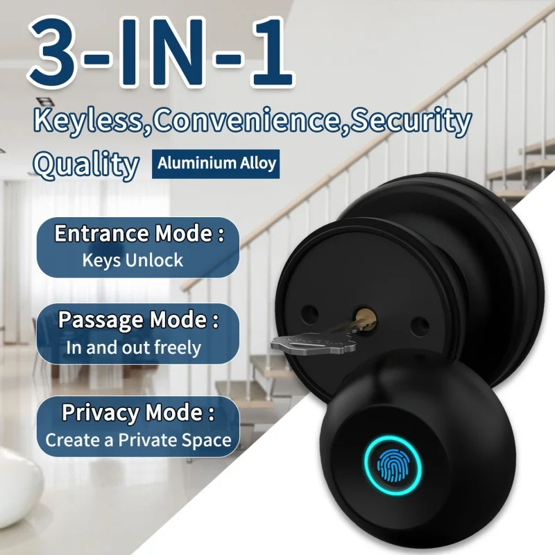 

New Spherical Apartment Smart Lock Graffiti Bluetooth Door Lock Wooden Door Smart Lock Universal Anti-Theft Password Lock for Le