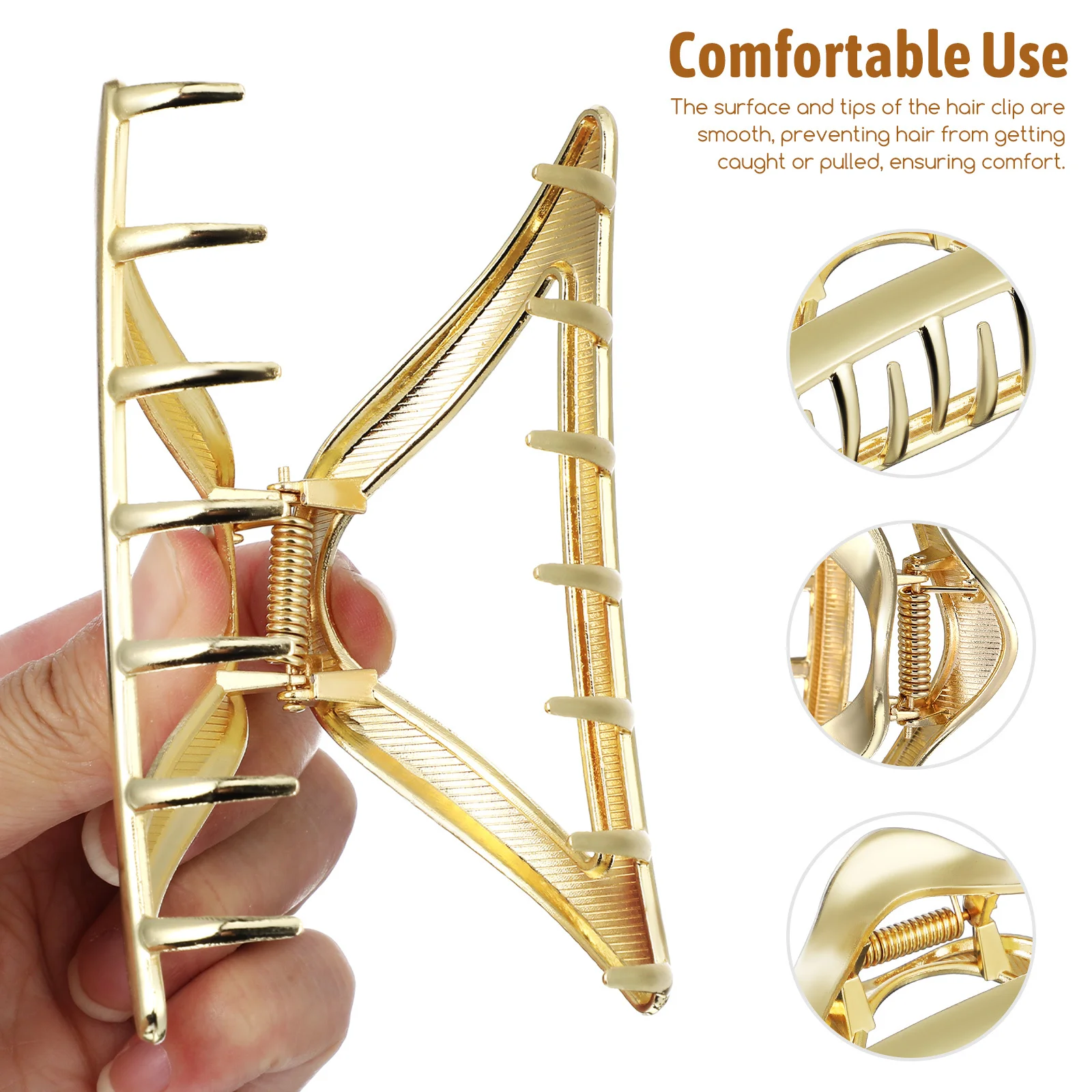 

3Pcs Large Hair Claw Clips Metal Strong Hold Claws for Women Thick Fine Hair Styling Travel Daily Use Accessories